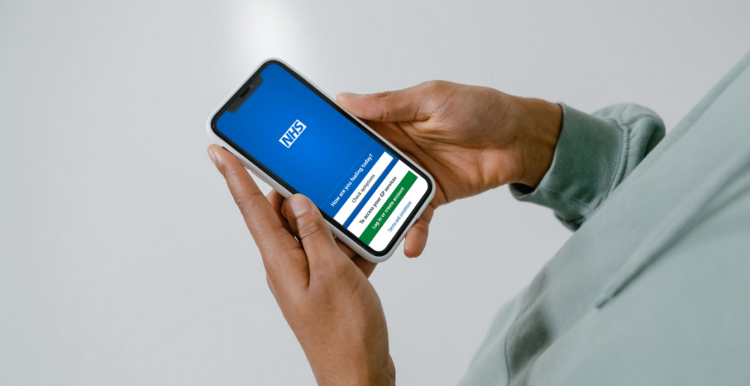 NHS app on mobile phone
