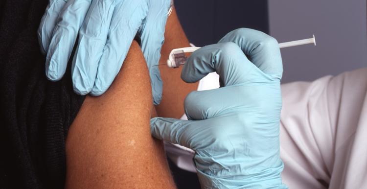 Flu vaccination in the arm