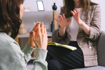 Patient and doctor talking